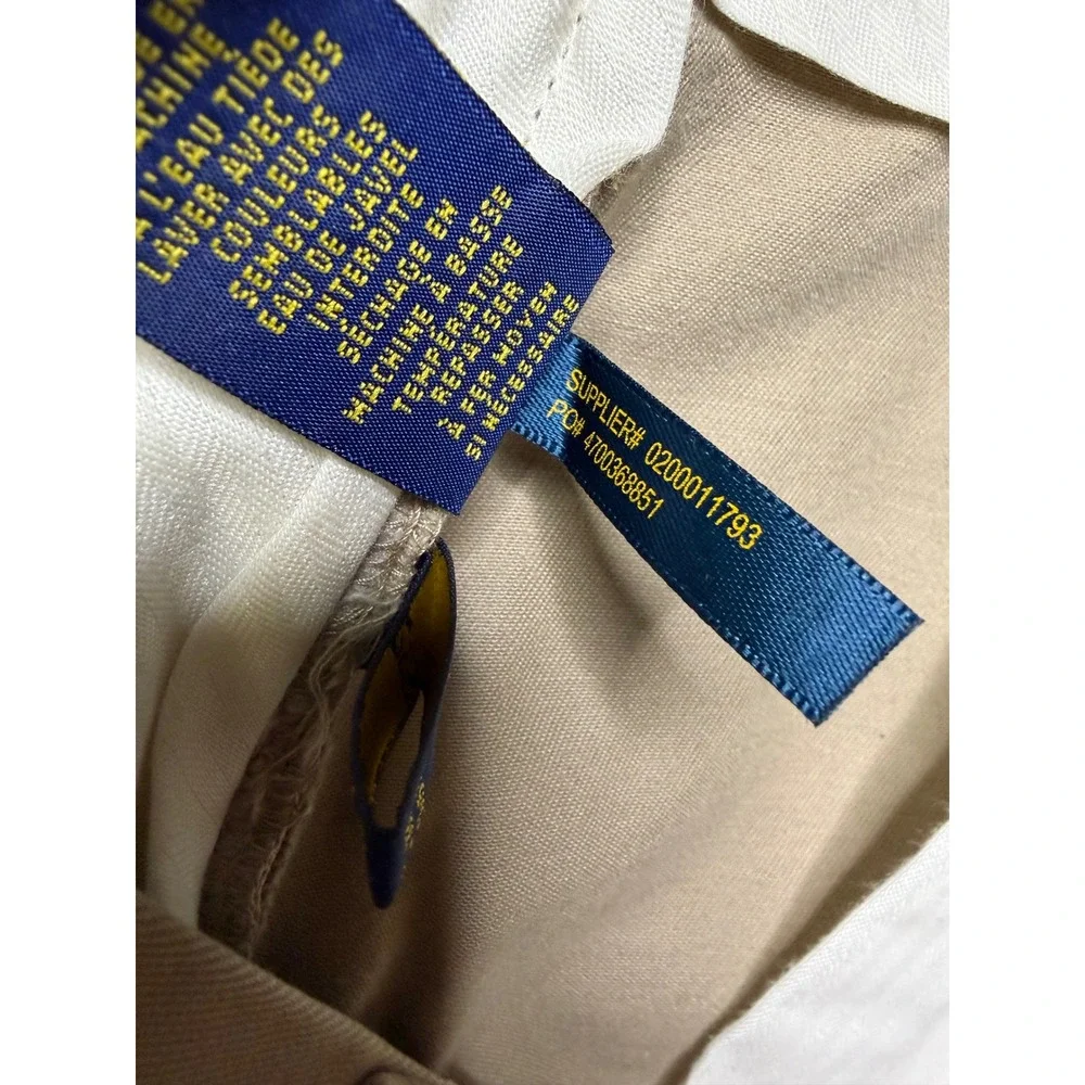 Polo Ralph Lauren Chino Pants Mens 35x32 Tan Khaki Classic Cotton Twill Trousers